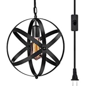 Industrial Lighting Globe Plug-in Cord Pendant
